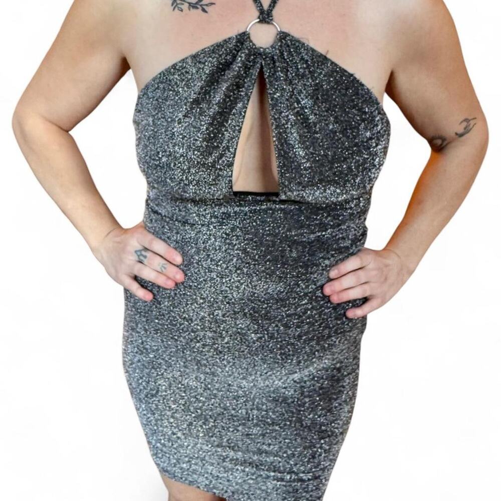 Vintage NWT metallic Charlotte Russe halter dress Y2K